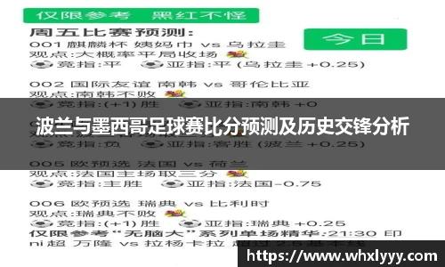 波兰与墨西哥足球赛比分预测及历史交锋分析